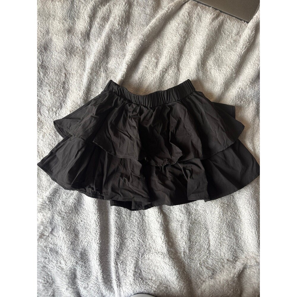Black Puff Mini‎ Skirt Balloon Bubble Hem Coquette Size M